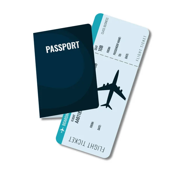 Passeport Avec Billet Avion Illustration Vectorielle — Image vectorielle