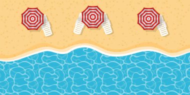 Deniz kenarında güneşlenirler, deniz manzarası