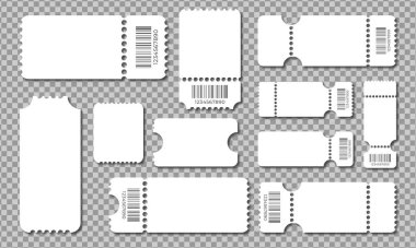 Biletler, White biletleri. Vektör kuponu.