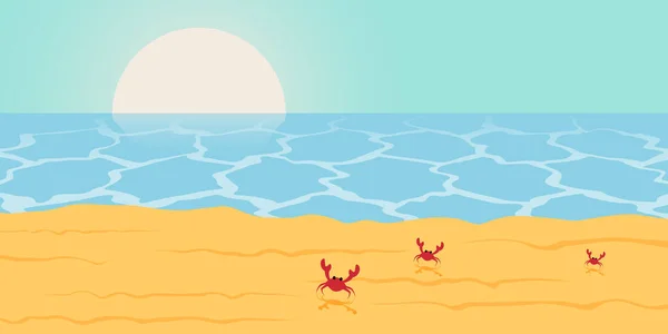 Морской Песчаный Пляж Крабами — стоковый вектор