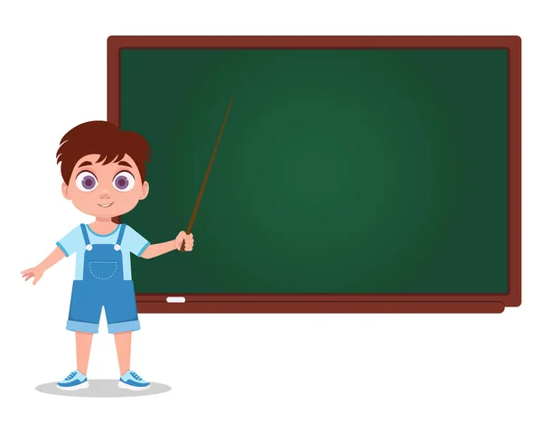 Çocuk Cevap Verir Okul Çocuğu Okul Yönetim Kurulu — Stok Vektör
