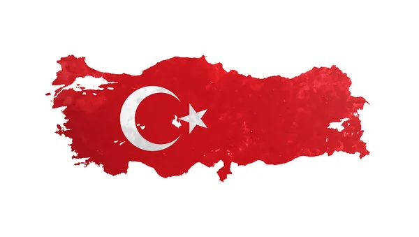 Turkey Map Flag Colors Turkish Territory — Stock Vector