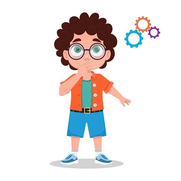 Çocuk düşünme, vektör illüstrasyonu
