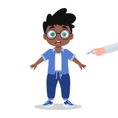 Çocuğa iğne yapılır.