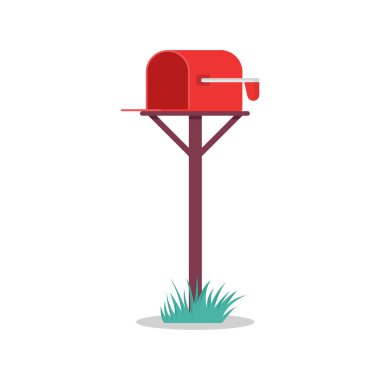 Red mailbox, vector illustration clipart