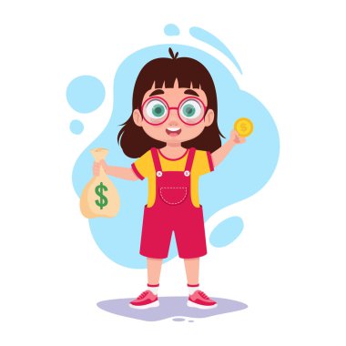 Elinde para olan çocuk