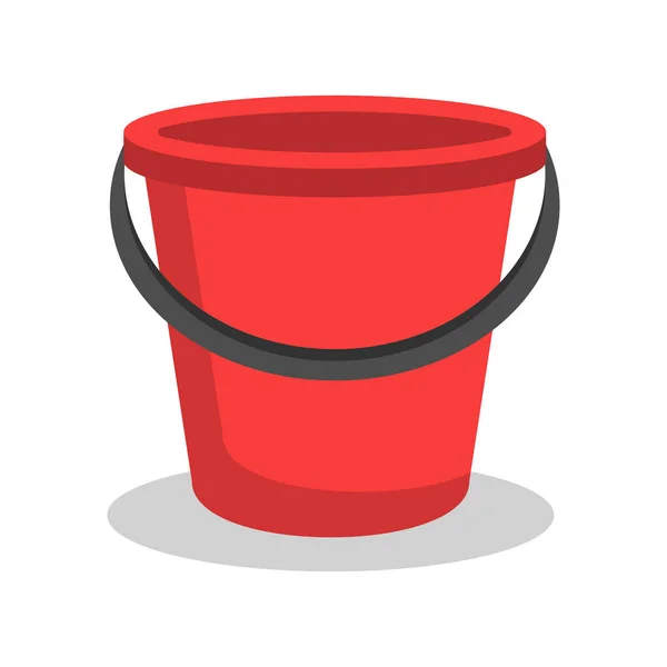 Red Plastic Bucket Vector Illustration — Stock Vector