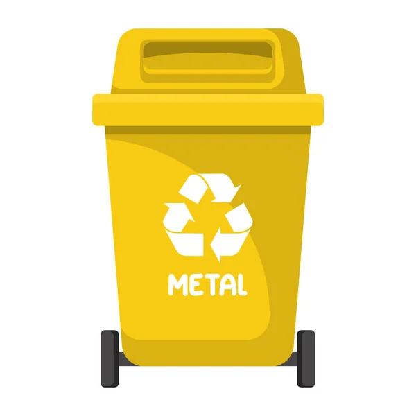 Container Metal Waste Vector Illustration — Stock Vector