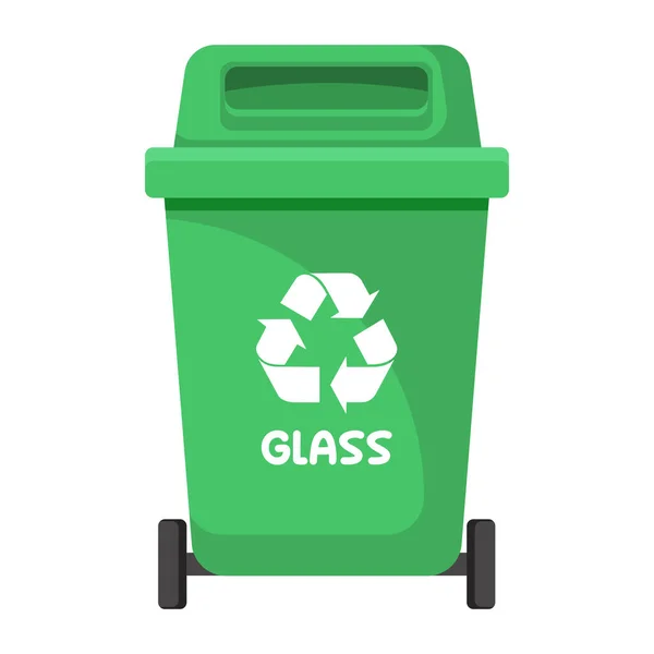Garbage Container Glass Waste Vector Illustration — Stock Vector
