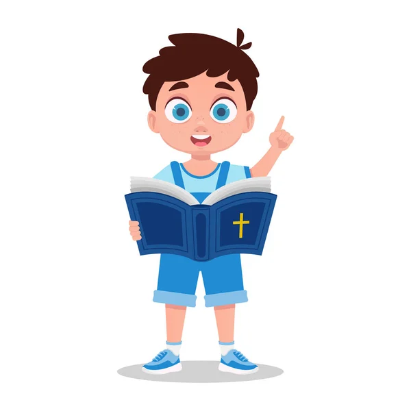 Joven Predicador Leyendo Biblia — Vector de stock