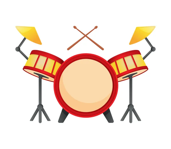 Drums Muziekinstrument Vectorillustratie — Stockvector