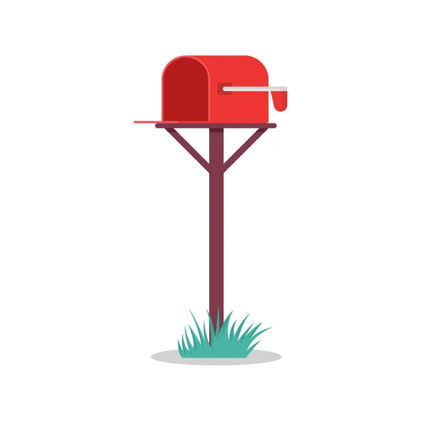 Red Mailbox Vector Illustration — Stock Vector