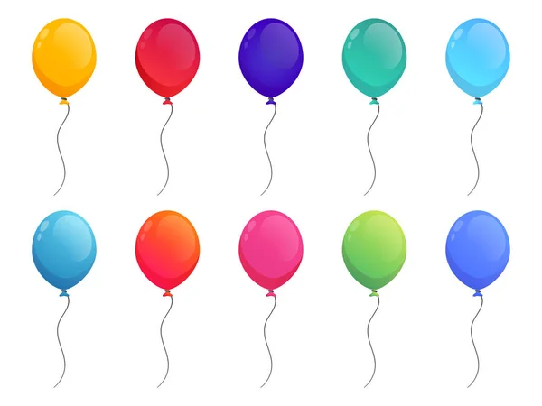 Sada Barevných Balónů Vektorová Ilustrace — Stockový vektor