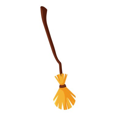 Süpürge, çizgi film tasarımı. Vektör illüstrasyonu