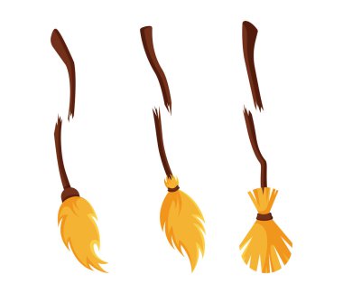 Kırık Süpürge beyaz arkaplanda izole edildi