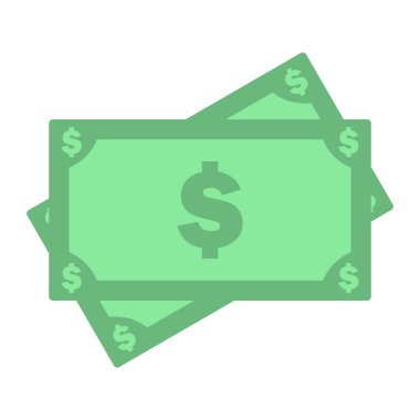 Beyaz bir arka planda para banknotu. Vektör illüstrasyonu