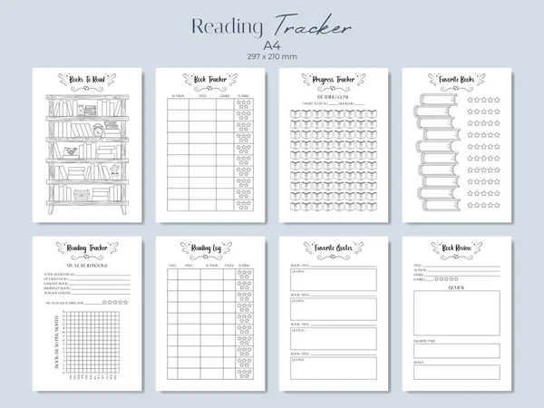 stock vector Reading tracker, book reading planner. Vector illustration