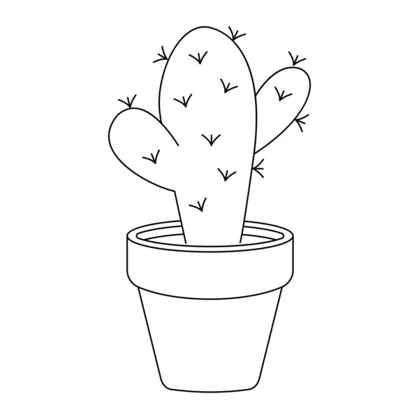 Cactus Una Maceta Planta Casera Ilustración Vectores — Archivo Imágenes Vectoriales