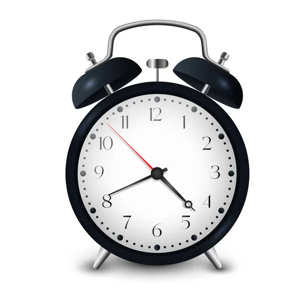白い背景に隔離された現実的な目覚まし時計 ベクトルイラスト — ストックベクタ