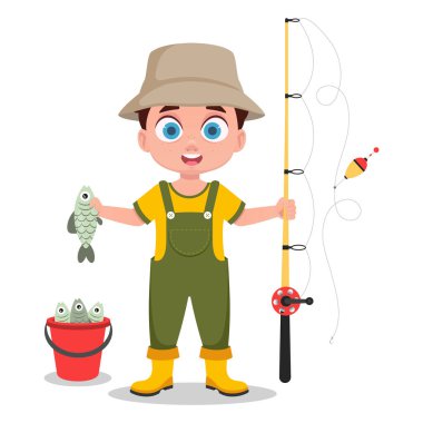 Balıkçı çocuk bir balık yakalamış.