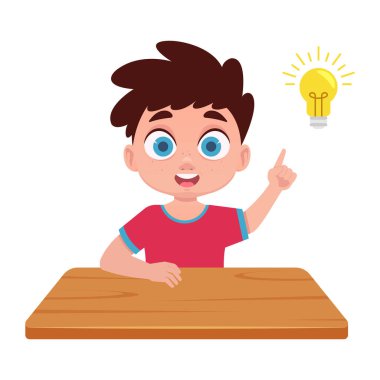 Fikri olan yakışıklı bir vektör.