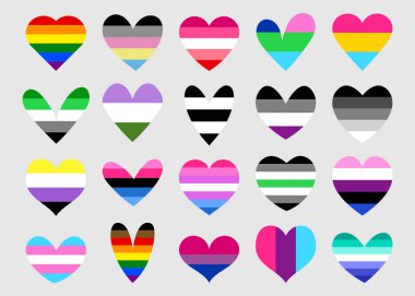 Vektör Igbt gurur kalpleri ve onların cinsel kimlik sembolleri gay gurur ayı