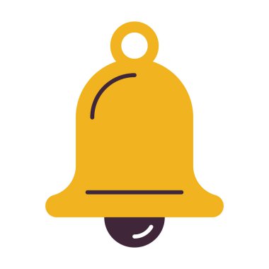 Yellow bell icon on white background