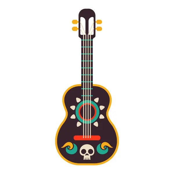Beyaza izole edilmiş el yapımı bir Meksika gitarı.