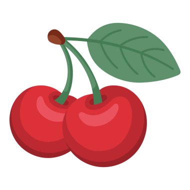 Beyaz arka planda izole edilmiş tatlı kiraz