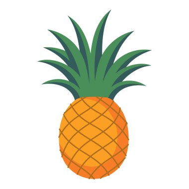 Beyaz arka plan üzerinde vektör illüstrasyon izole ananas