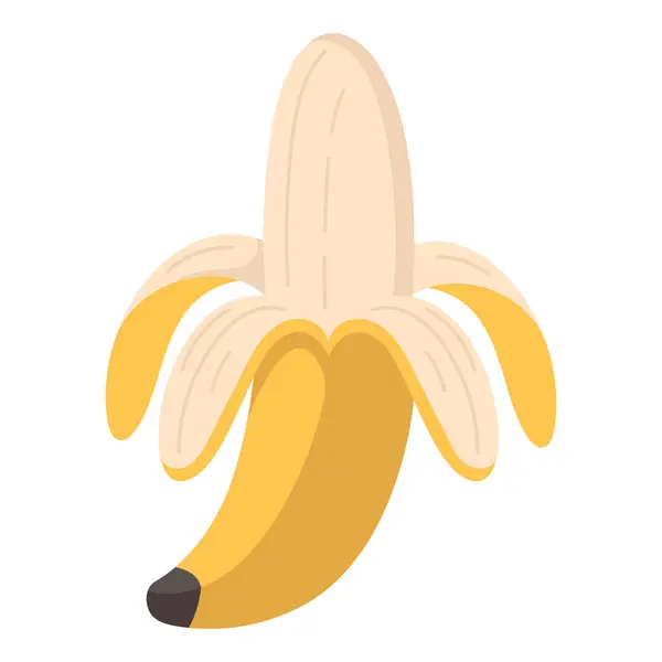 Банан Изолирован Белом Векторная Иллюстрация Стоковый вектор