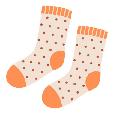 Çoraplar, beyaz arka planda, vektör illüstrasyonu