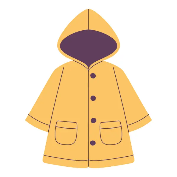 Sarı yağmurluk, beyaz arka planda, vektör illüstrasyonu