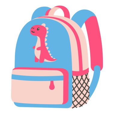 Okul çantası. Beyaz arkaplanda vektör illüstrasyonu