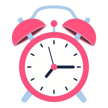 Çalar saat, saat. Beyaz arkaplanda vektör illüstrasyonu