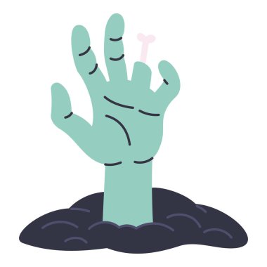 Zombi eli yerden çıkıyor, Cadılar Bayramı illüstrasyonu