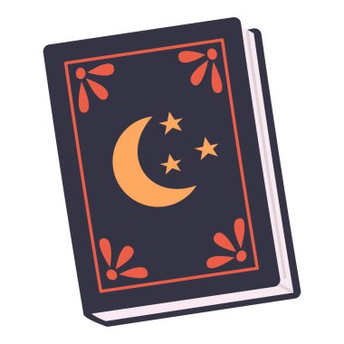 Büyü kitabı, peri masalları ya da büyücülük hakkında oyunlar, gizemli tarifler ve mistik tılsımlarla dolu eski kitaplar. Vektör illüstrasyonu