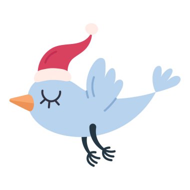 Christmas bird on white background clipart