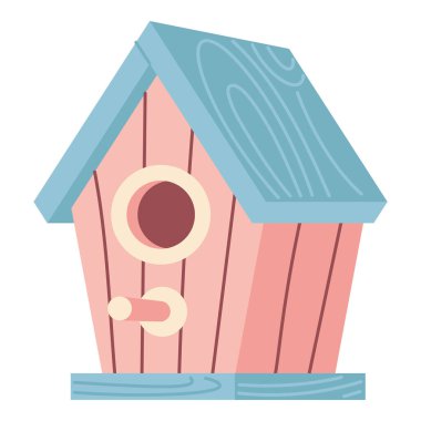 Bird house, hand drawn vector illustration clipart