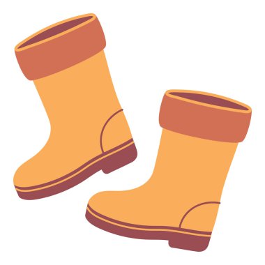 Sarı Bahar Bahçesi Botları, El Kaplama Lastik Çizmeler Beyaz Arkaplanda