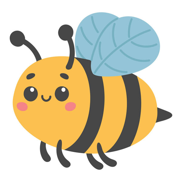 Милая пчела, нарисованная вручную векторная иллюстрация