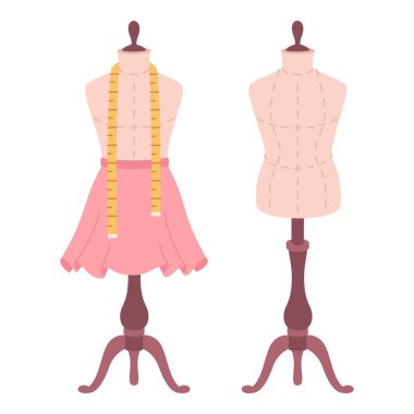 Beyaz arkaplanda izole edilmiş manken dikiliyor