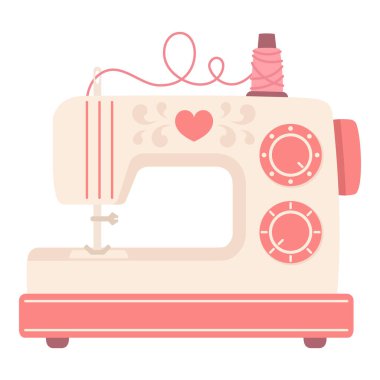 Dikiş makinesi beyaz arkaplanda izole edildi