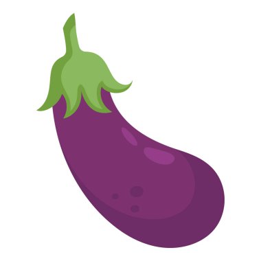 Beyaz Arkaplanda Yeşil Kök Elli Mor Patlıcan