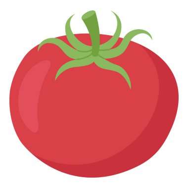 Beyaz Arkaplanda Kırmızı Domates Eli Çizildi