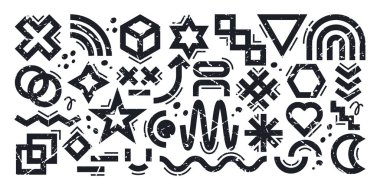 Distressed Geometric Symbol Set clipart