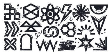 Distressed Geometric Symbol Set clipart