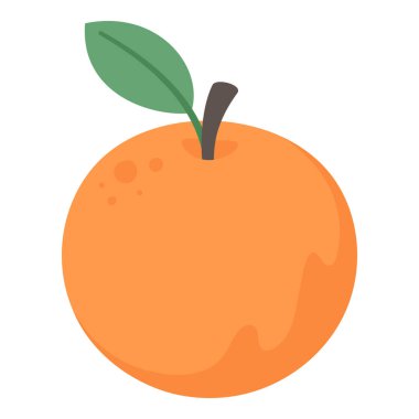 Turuncu çizim. Beyaz arka planda resim, el çizimi. Çocuk kitapları, çıkartmalar, bilgi grafikleri ve ambalaj tasarımı için elverişli