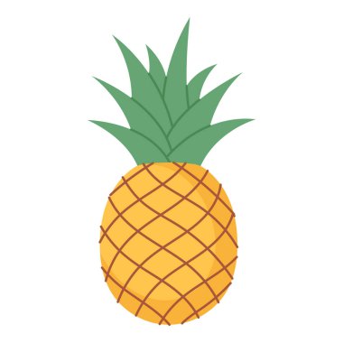 Ananas çizimi. Çocuk projeleri, ambalaj, bilgi grafikleri ve menü tasarımı için mükemmel