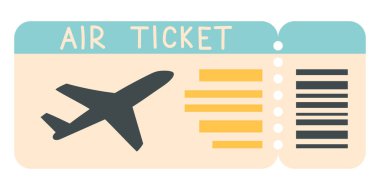 Bir uçak silueti ve minimalist tasarımı olan bir uçak bileti.